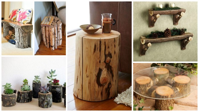 Wood diy log make ideas tree slab troncos fascinating decorations made rustica decor mesa branches simple do casa shelving logs